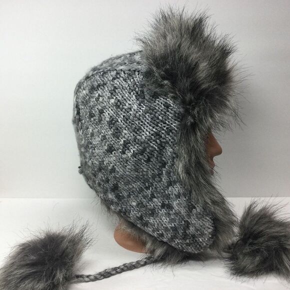a new day Knit Sherpa Fur trappers hat Womens aviator‎ winter cap Sz Med - Picture 4 of 7